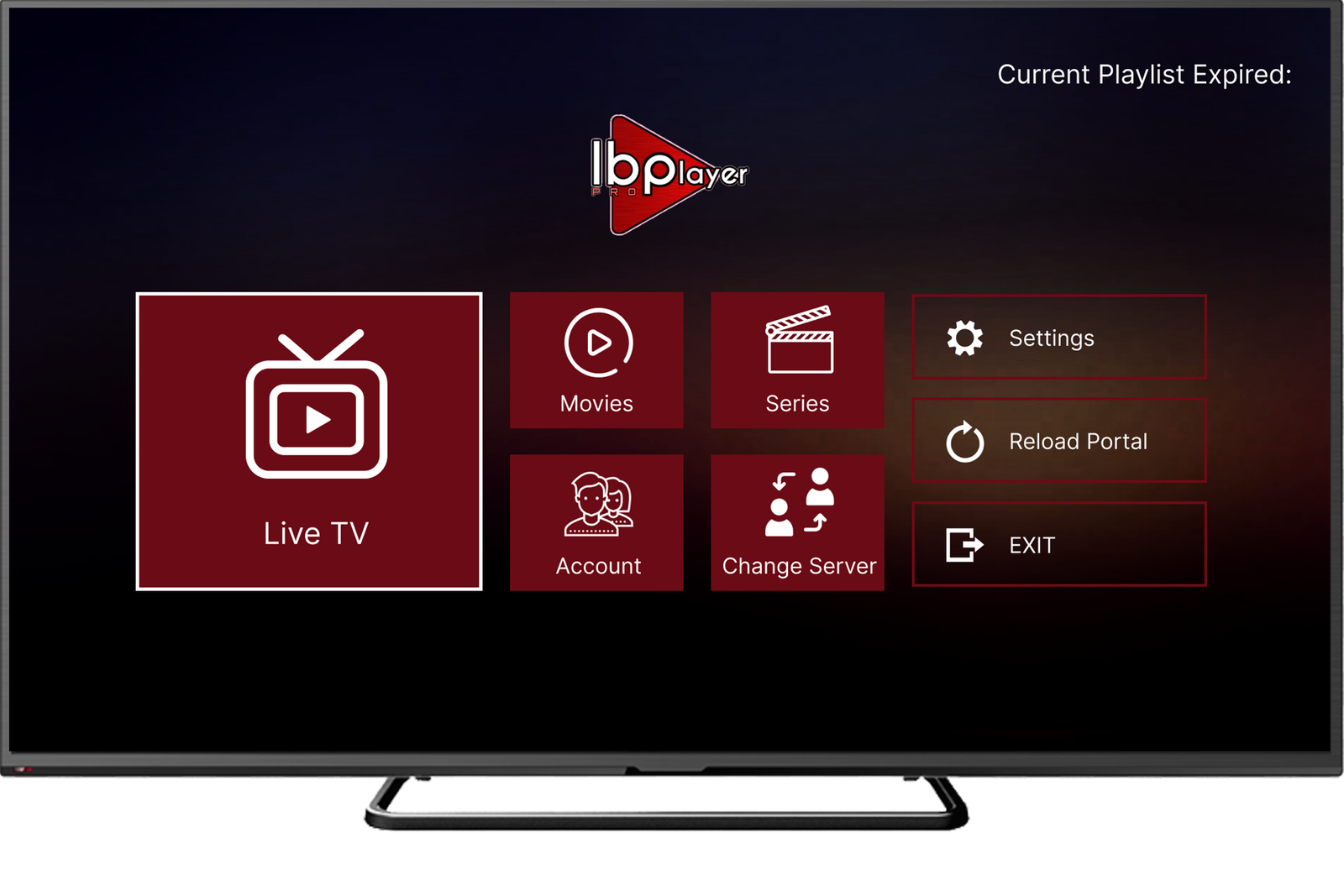 IBO Player Pro interface on TV